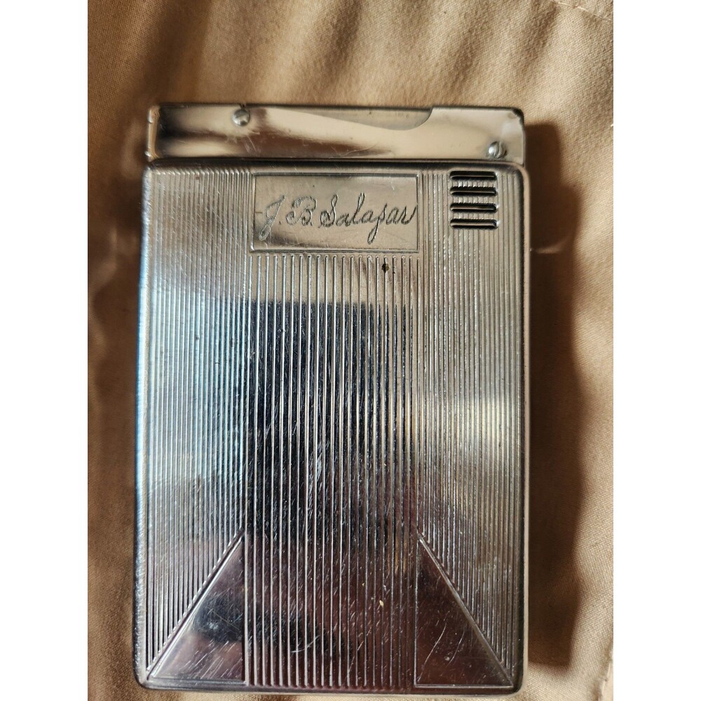 Vintage Magic Isoger Cigarette Case Lighter Combo Mid Century Art Deco Japan